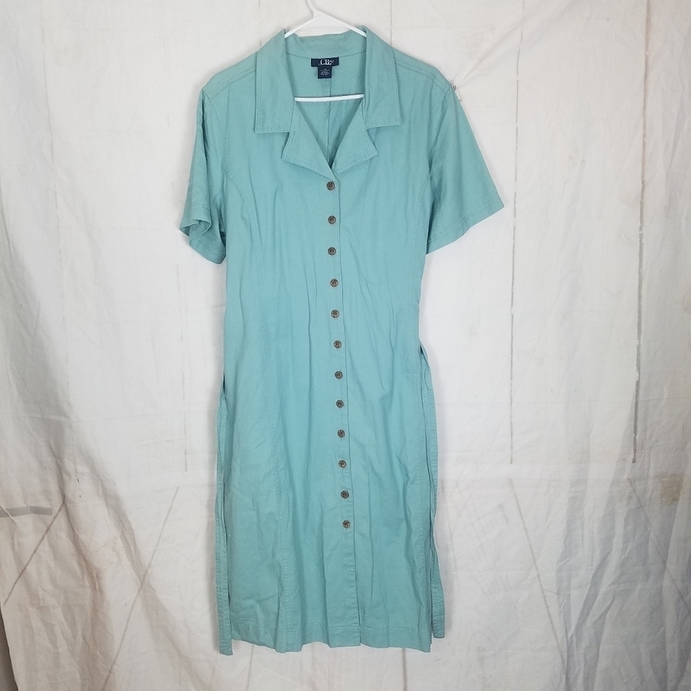 Cb casual button front belted dress - Picture 2 of 7